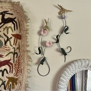 Hummingbird Floral Metal Wall Hangings